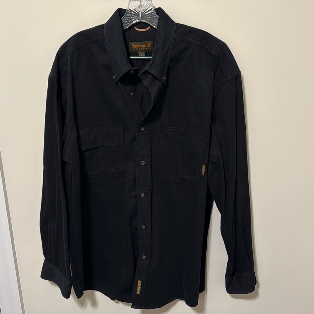 Vintage Timberland Weather Gear Men's Black (Heavy Duty) Shirt / Size L / Cotton
